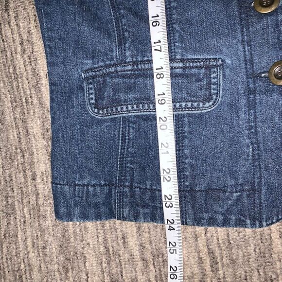 Charter Club Womens Size Petite Small‎ Button Front Denim Jacket Blue Pockets - Picture 4 of 5